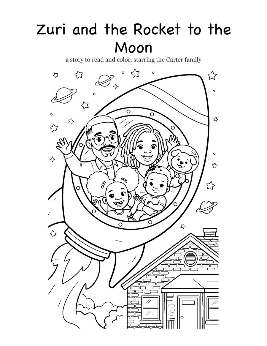 Page from Zuri and the Rocket to the Moon