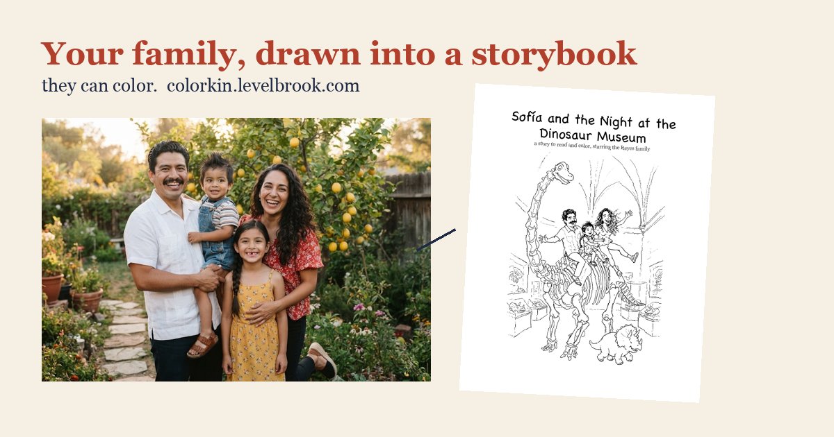 Colorkin - coloring storybooks where your own kids are the main characters